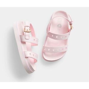 Brand New Baby Girls Gap Laser Cut Heart Slingback Summer Sandals - Sz 5/6